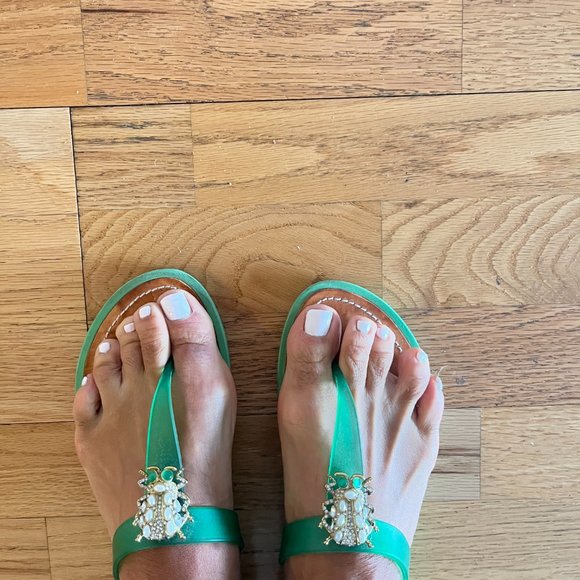 MISS TRISH SPLASH JELLY FLIP FLOPS SANDALS GREEN 9 M UNIQUE - Picture 7 of 7